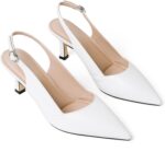 ⁦موسترين حذاء بكعب صغير للنساء بحزام خلفي ومقدمة مغلقة ومقدمة مدببة لحفلات الزفاف والحفلات والتنقل⁩ - الصورة ⁦3⁩