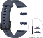 ⁦اوميدا 3 قطع من الاساور الاحتياطية المقاومة للماء من السيليكون وسوار رياضي جيد التهوية، متوافق مع هواوي باند 6 وباند 6 برو، سوار هونر باند 6 (اسود / ازرق ميدنايت / رمادي فاتح)⁩ - الصورة ⁦2⁩