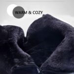 ⁦حذاء شتوي دافئ مقاوم للماء من القطن بسحاب بطول الكاحل للرجال من FFAACCA، حذاء شتوي دافئ سهل الارتداء سميك من القطيفة للرجال، حذاء شتوي مضاد للانزلاق للرجال (قهوي، 9)⁩ - الصورة ⁦5⁩