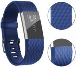 ⁦سكيدو سوار بديل للساعة الذكية الرياضية من السيليكون متوافق مع فيتبيت تشارج 2 - ازرق مقاس S⁩ - الصورة ⁦3⁩