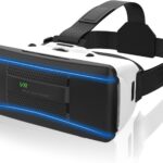 سماعة رأس للواقع الافتراضي للهواتف الذكية، من أزوني بزاوية رؤية فائقة العرض 120 درجة، تركيز قابل للتعديل وعرض العين، عدسة شبه كروية، تبديد للحرارة، متوافقة مع الهواتف الذكية مقاس 4.5-6.5 بوصة