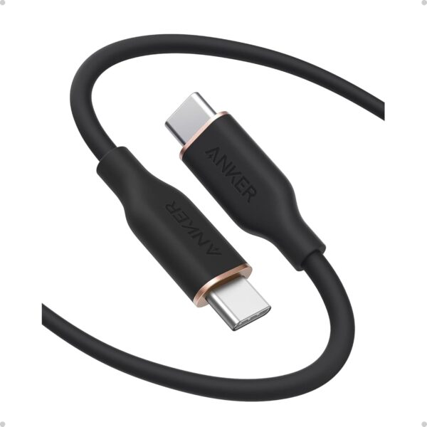 انكر كيبل USB C، سلك تدفق 240 واط، شحن سريع لسلسلة ايفون 16 وماك بوك برو 2020 والمزيد (USB 2.0، 6 قدم، اسود)