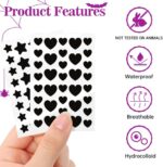 ⁦رقع حب الشباب من نيكيتا فيفي - 144 قطعة على شكل نجمة + قلب | رقعة علاج حب الشباب مع الغروية المائية وزيت شجرة الشاي | رقع بثور وجه نجمة | ملصقات لتغطية البقع | رقع معجزة لعلاج حب الشباب⁩ - الصورة ⁦4⁩