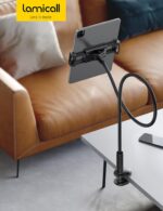 ⁦لاميكال حامل تابلت على شكل عنق الاوزة للسرير - مشبك ذراع تابلت مرن للسرير متوافق مع باد ميني 7.9 واير 9.7 وبرو 10.5 وكيندل وسويتش وجالكسي تاب وغيرها من الاجهزة مقاس 4.7-11 انش - اسود⁩ - الصورة ⁦7⁩