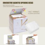 ⁦مناديل وجه قابلة للاستعمال مرة واحدة من كويس - مناديل مبللة قابلة للتحلل البيولوجي لجفاف البشرة الحساسة، مناشف وجه قطنية طويلة الألياف للعناية بالوجه وإزالة المكياج، مع غطاء مغناطيسي مقاوم للغبار⁩ - الصورة ⁦3⁩