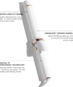 ⁦تي 3 مكواة تجعيد الشعر كيرل اكس طويلة للغاية مع 9 اعدادات للحرارة واسطوانة سيراميك لتصفيف سريع ونتائج دائمة لجميع انواع الشعر من سينغل باس⁩ - الصورة ⁦3⁩