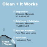 ⁦كوساز كوزمتكس مزيل عرق خالٍ من الألومنيوم وصودا الخبز + مصل AHA مضاد للرائحة يزيل الخلايا الميتة، ينعم البشرة ويغذيها، (رائحة نظيفة شاطئية)⁩ - الصورة ⁦3⁩