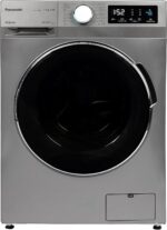 غسالة ومجفف بتحميل أمامي 7 كغم فضي من باناسونيك، لغسيل العباية/الملابس الرقيقة/نظام الرغوة النشطة، بسرعة نشطة/مع عاكس/إيقاف وإضافة - NA-14MG1LAE