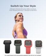 ⁦جراب فيت اكس من ابكومون متوافق مع ساعة ابل 45 ملم سلسلة 9/8/7، جراب ممتص للصدمات نحيف ومتين وناعم من البولي يوريثين الحراري، مضاد للسقوط والصدمات [السوار غير متضمن] - اسود اونيكس⁩ - الصورة ⁦5⁩