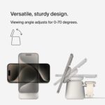 ⁦بلكن قاعدة شحن لاسلكية 2 في 1 من فاست تشارج برو مع شاحن ايفون سريع الشحن بقدرة 15 واط متوافق مع سلسلة ايفون 16 و15 و14 و13 و12 وايربودز وغيرها من الاجهزة التي تدعم ماج سيف⁩ - الصورة ⁦4⁩