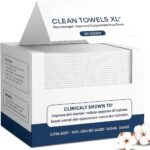 مناشف وجه للاستعمال مرة واحدة - مناديل وجه فائقة النعومة وقابلة للتحلل البيولوجي للبشرة الحساسة والمعرضة لحب الشباب | معتمدة من اطباء الجلدية، فائقة الامتصاص، مناديل جافة لازالة المكياج خالية من الوبر