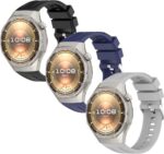 اساور رياضية متوافقة مع ساعة هواوي جي تي 6 برو 46 ملم - سوار بديل من السيليكون الناعم المقاوم للماء (3 قطع)