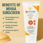 ⁦واقي من الشمس المعدني بعامل حماية من الشمس 50 PA+++ من ميفا | اكسيد الزنك والنياسيناميد وحمض الهيالورونيك | خالي من الزهر الابيض، خالي من الاوكسي بنزون، خفيف الوزن | للبشرة الدهنية والجافة والحساسة |⁩ - الصورة ⁦5⁩