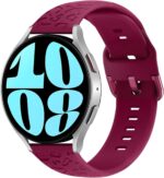 سوار ساعة 20 ملم متوافق مع ساعة سامسونج جالكسي 7 / جالكسي ووتش 6 كلاسيك / جالكسي ووتش 4/5/6، سوار منقوش من السيليكون الناعم لهوا وي جي تي 3 42 ملم للنساء والرجال