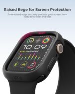 ⁦جراب فيت اكس من ابكومون متوافق مع ساعة ابل 45 ملم سلسلة 9/8/7، جراب ممتص للصدمات نحيف ومتين وناعم من البولي يوريثين الحراري، مضاد للسقوط والصدمات [السوار غير متضمن] - اسود اونيكس⁩ - الصورة ⁦2⁩