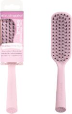 براش ووركس فرشاة شعر بشعيرات من سليك باك - فرشاة تصفيف بشعيرات نايلون متينة للحصول على ذيل حصان ناعم وانيق وكعك وتحديثات - تصميم منحني لترويض الذباب مصنوعة من مواد معاد تدويرها بنسبة 95%