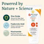 ⁦واقي من الشمس المعدني بعامل حماية من الشمس 50 PA+++ من ميفا | اكسيد الزنك والنياسيناميد وحمض الهيالورونيك | خالي من الزهر الابيض، خالي من الاوكسي بنزون، خفيف الوزن | للبشرة الدهنية والجافة والحساسة |⁩ - الصورة ⁦3⁩