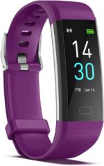 جهاز تتبع اللياقة البدنية من يونيكينج مع مراقب معدل ضربات القلب والنوم والنوم للرجال والنساء، ساعة مطورة مقاومة للماء لتتبع النشاط، عداد الخطوات والسعرات الحرارية، ارجواني