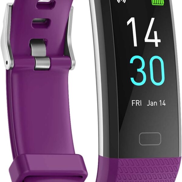 جهاز تتبع اللياقة البدنية من يونيكينج مع مراقب معدل ضربات القلب والنوم والنوم للرجال والنساء، ساعة مطورة مقاومة للماء لتتبع النشاط، عداد الخطوات والسعرات الحرارية، ارجواني