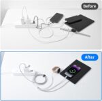 ⁦كيبل USB C 3 في 2 لشاحن ساعة ابل/ايفون 16/لايتنينج، سلك كابل شحن متعدد، شاحن لاسلكي مغناطيسي، اساسيات التخييم والعطلات (6 قدم)⁩ - الصورة ⁦3⁩