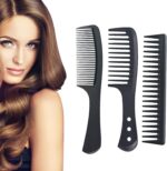 ⁦ماكمولا مجموعة امشاط تصفيف الشعر، 3 قطع امشاط باسنان عريضة، فرشاة شعر كربون مقاومة للحرارة ومضادة للكهرباء الساكنة، مشط شعر لفك تشابك الشعر الطويل او الرطب او المجعد⁩ - الصورة ⁦8⁩