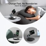 ⁦انكر قاعدة شحن لاسلكية 3 في 1، متوافقة مع شاحن ماج سيف، حامل لاسلكي 15 واط معتمد من كيو اي 2، لايفون 17/16، ايربودز برو، ابل ووتش الترا (شاحن USB C وكابل متضمن)⁩ - الصورة ⁦6⁩