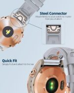 ⁦Fleshy Leaf QuickFit 20mm Watch Band Compatible with Garmin Fenix 7S 5S/ 5S Plus, 6S/ 6S Pro, D2 Delta S, Descent Mk2S - Silicone Replacement Strap Bracelet Wristband-SmartWatch Accessories⁩ - الصورة ⁦7⁩