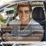 ⁦نظارات شمسية ذكية بتقنية الذكاء الاصطناعي تعمل بالبلوتوث مع عدسات متلونة بالضوء، للترجمة، الموسيقى، المكالمات، مساعد صوتي، مكبرات صوت ستيريو مفتوحة الاذن، فلتر الضوء الازرق وحماية من الاشعة فوق⁩ - الصورة ⁦4⁩