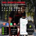 ⁦كاستويف ساعة لياقة بدنية ذكية للرجال مع متتبع للنشاط، 1.85 انش بتصميم عسكري بتصنيف IP68 لمقاومة المياه والغبار، ساعة ذكية لاجهزة اندرويد وايفون، مع ادارة كاملة للصحة وتتبع النوم⁩ - الصورة ⁦2⁩