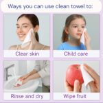 ⁦مناشف وجه للاستعمال مرة واحدة - مناديل وجه فائقة النعومة وقابلة للتحلل البيولوجي للبشرة الحساسة والمعرضة لحب الشباب | معتمدة من اطباء الجلدية، فائقة الامتصاص، مناديل جافة لازالة المكياج خالية من الوبر⁩ - الصورة ⁦8⁩