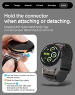 ⁦سوار سبايجن لايت فيت X لساعة جوجل بكسل ووتش 4/3 (45 ملم) من النايلون حلقة مفردة - أسود⁩ - الصورة ⁦7⁩