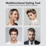 ⁦دي شو مكواة مسطحة صغيرة 3/10 انش للشعر القصير وقص بيكسي وغرة، مكواة فرد الشعر الصغيرة من سيراميك التورمالين للحواف مع درجة حرارة قابلة للتعديل، ايقاف تلقائي (اسود)⁩ - الصورة ⁦6⁩