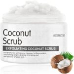 KALEDE Exfoliating Coconut Body Scrub for Tan Removal & Soft-Smooth Skin | For Women & Men | De-Tan Bathing Scrub with Coconut Oil, Removes Dirt & Dead Skin from Neck, Knees, Elbows & Arms - 200gm