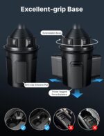 ⁦حامل جوال للسيارة من جيسوكس - حامل موبايل معدني بذراع طويل وثابت للغاية لحوامل الأكواب في السيارة - حامل جوال قابل للتعديل لجوال ايفون وسامسونج وجوجل⁩ - الصورة ⁦5⁩