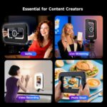 ⁦448 LED Magnetic RGB Ring Light with Mini Tripod — Dual-Sided Aluminum Build, 6000mAh Rechargeable Battery, Adjustable Brightness & Color Temperature, MagSafe-Compatible for TikTok, YouTube & Makeup⁩ - الصورة ⁦8⁩