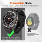 ⁦متوافق مع ساعة سامسونج جالكسي الترا 47 ملم اف كيه ام للرجال، سوار رياضي متين من المطاط الفلوري مع موصل معدني متوافق مع سوار جالكسي الترا 47 ملم⁩ - الصورة ⁦2⁩