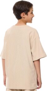 ⁦R&B Boys 125-1071TB705-4 Textured Oversized T-Shirt with Crew Neck and Short Sleeves⁩ - الصورة ⁦3⁩