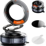 يونيكينغ® حامل جوال محسّن بكوب امتصاص 360 درجة من سبائك الزنك، حامل هاتف مغناطيسي فراغيّ للسيارة لحامل ماج سيف، 98 رطلاً من الملحقات الفائقة لأجهزة آيفون 16 و15 و14 و13 و12 وأندرويد