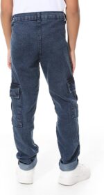 ⁦بنطلون جينز فضفاض بازرار للاغلاق للاولاد⁩ - الصورة ⁦3⁩