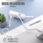 ⁦سيركيت جرين باور بانك صغير 5000 مللي امبير في الساعة بموصل نوع C، شاحن محمول، بطارية مع كيبلات مدمجة، حامل قابل للطي وشاشة LED – متوافق مع ايفون، سامسونج جالكسي، ايربودز، ايباد (أبيض)⁩ - الصورة ⁦5⁩