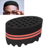 ⁦كريفوكت مشط ملفوف افريقي، اسفنجة شعر بفتحات كبيرة، فرشاة اسفنجية ناعمة للشعر للرجال والنساء لتجعيد الشعر⁩ - الصورة ⁦9⁩