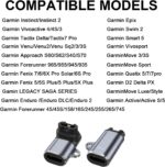 ⁦3 قطع محولات USB C متوافقة مع ساعة جارمين، محول كابل شحن لجارمين فيفو اكتيف 6 5 4 3S 4S، فينو Sq/Sq 2/ فينو 2/2s/3/3s/2 بلس، فوررنر 245 55 935 255 (رمادي فضي)⁩ - الصورة ⁦6⁩