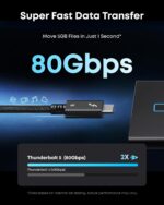 ⁦انكر كيبل برايم TB5 3.3 قدم USB C الى USB C، كيبل شحن ثاندربولت 5 240 واط، نقل بيانات 80 جيجابايت في الثانية، يدعم شاشات 8K/4K، لايفون 17/16، ماك بوك اير، والمزيد (معتمد من ثاندربولت 5)⁩ - الصورة ⁦3⁩