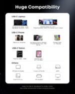 ⁦انكر كيبل برايم TB5 3.3 قدم USB C الى USB C، كيبل شحن ثاندربولت 5 240 واط، نقل بيانات 80 جيجابايت في الثانية، يدعم شاشات 8K/4K، لايفون 17/16، ماك بوك اير، والمزيد (معتمد من ثاندربولت 5)⁩ - الصورة ⁦7⁩