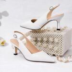 ⁦موسترين حذاء بكعب صغير للنساء بحزام خلفي ومقدمة مغلقة ومقدمة مدببة لحفلات الزفاف والحفلات والتنقل⁩ - الصورة ⁦7⁩