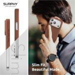 ⁦سورفي جراب جلدي مصمم لهاتف آيفون 17 برو ماكس، متوافق مع الشحن اللاسلكي ماج سيف جراب جلدي صناعي مزود بأزرار معدنية وبطانة من الألياف الدقيقة لجهاز آيفون 17 برو ماكس 6.9 بوصة 2025 بني⁩ - الصورة ⁦7⁩