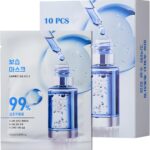 قناع وجه بحمض الهيالورونيك من بيلوكس - 10 اقنعة ورقية مرطبة للبشرة الجافة - قناع وجه كوري للنساء والرجال - قناع وجه مرطب لروتين العناية بالبشرة