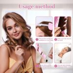 ⁦اداة تجعيد الشعر بدون حرارة من بوليفيا، تصميم اخطبوط قابل للتعديل، شريط راس لتمويج الشعر بدون حرارة، تجعيد الشعر اثناء النوم طوال الليل، اداة تصفيف الشعر بنفسك للنساء (ازرق، M)⁩ - الصورة ⁦4⁩