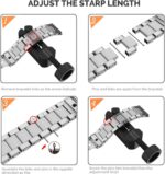 ⁦يووسايد سوار ساعة فينكس 6/فينيكس 5 بلس سريع الملاءمة، سوار بديل معدني من الستانلس ستيل 22 ملم لساعة جارمين فينيكس 5/5 بلس/ابروتش S60/فوررنر 935/كواتيكس 5، اسود⁩ - الصورة ⁦7⁩