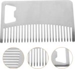 ⁦فيلكيس مشط شعر ولحية للرجال من الستانلس ستيل بحجم بطاقة الائتمان، مشط جيب محمول مضاد للكهرباء الساكنة مع فتاحة زجاجات لتصفيف الشعر والتصفيف⁩ - الصورة ⁦6⁩